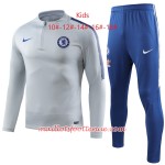 Chelsea Enfant Ensemble Sweat d'entrainement Gris Blanc 2018/2019